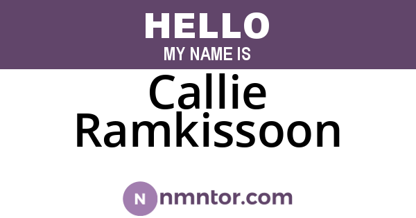 Callie Ramkissoon