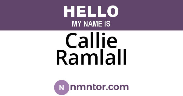 Callie Ramlall