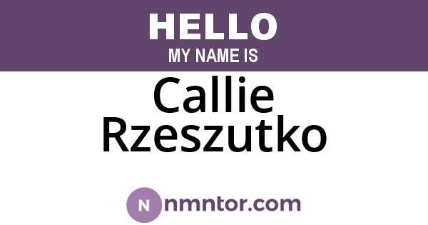 Callie Rzeszutko
