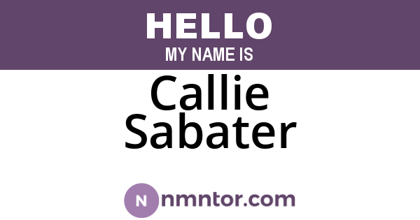 Callie Sabater