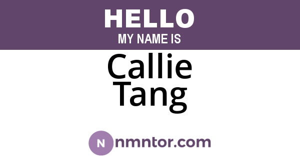 Callie Tang