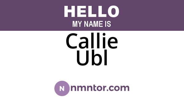 Callie Ubl