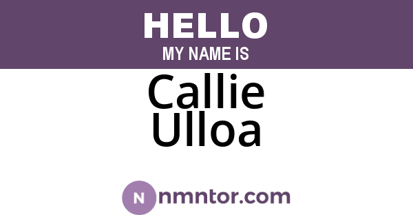 Callie Ulloa