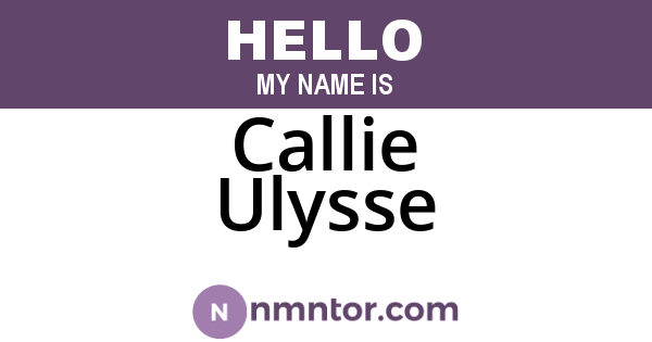 Callie Ulysse