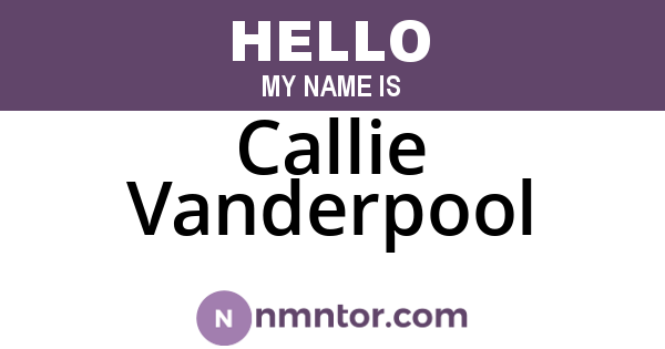 Callie Vanderpool