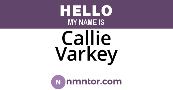 Callie Varkey