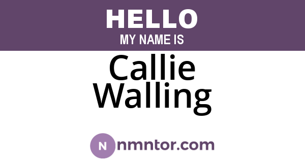 Callie Walling