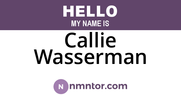 Callie Wasserman