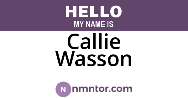 Callie Wasson