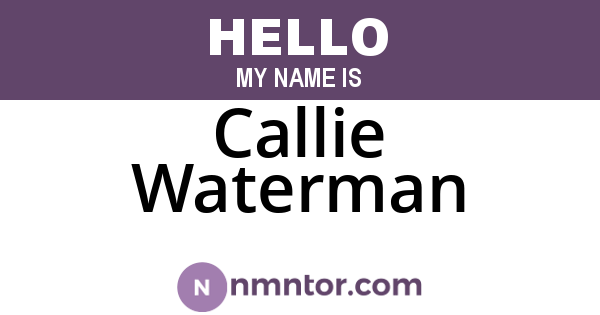 Callie Waterman