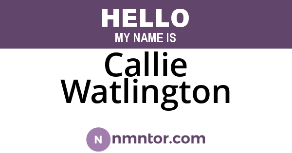 Callie Watlington