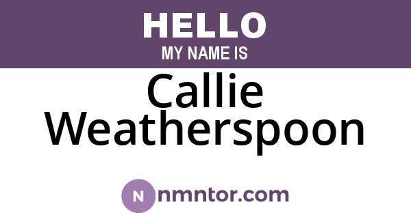 Callie Weatherspoon