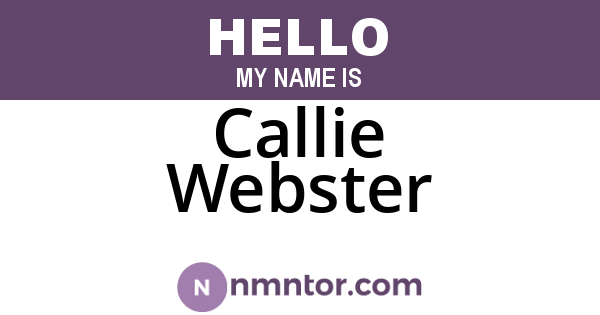 Callie Webster