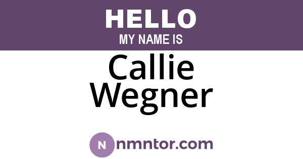 Callie Wegner
