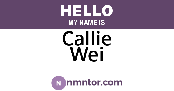 Callie Wei