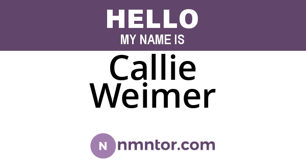 Callie Weimer