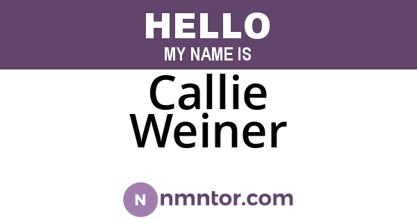Callie Weiner
