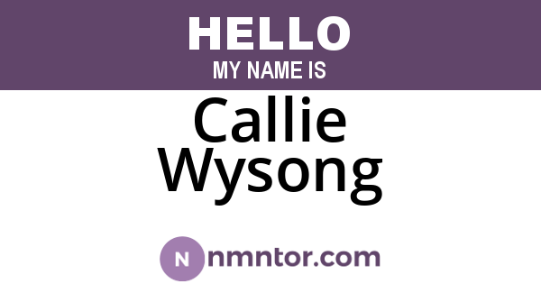 Callie Wysong