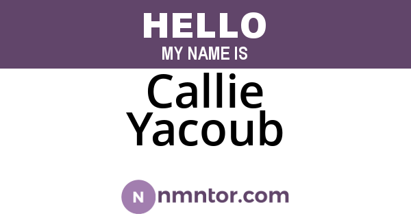Callie Yacoub