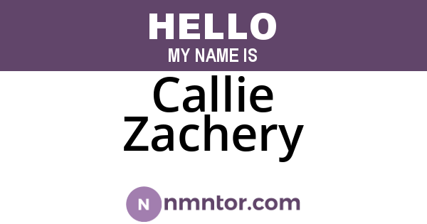 Callie Zachery