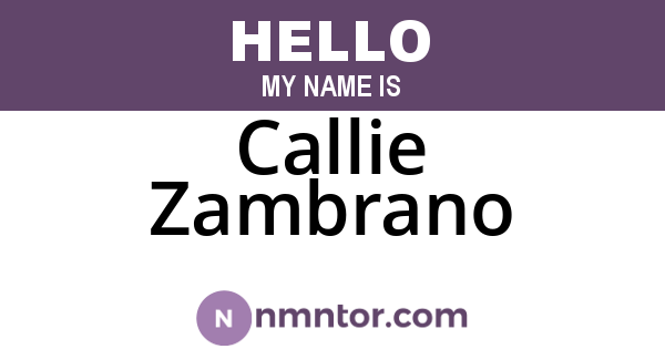 Callie Zambrano