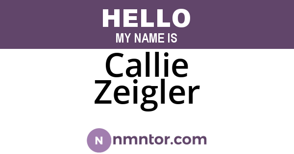 Callie Zeigler