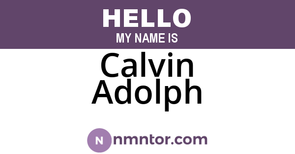 Calvin Adolph