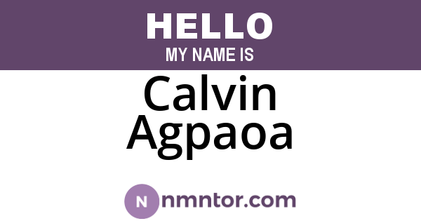 Calvin Agpaoa