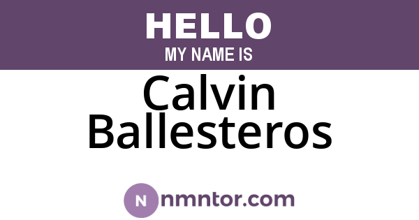 Calvin Ballesteros