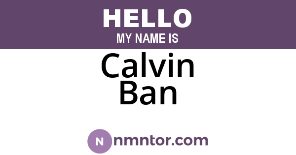 Calvin Ban