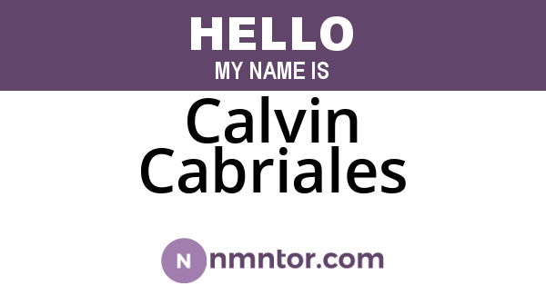 Calvin Cabriales