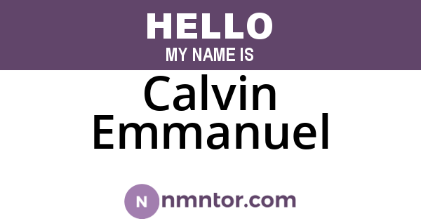 Calvin Emmanuel
