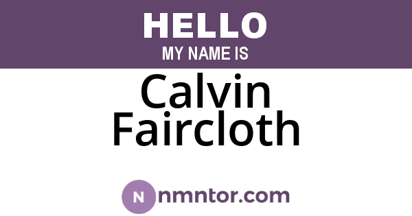 Calvin Faircloth