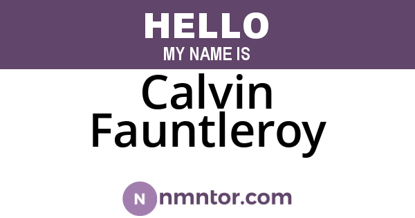 Calvin Fauntleroy