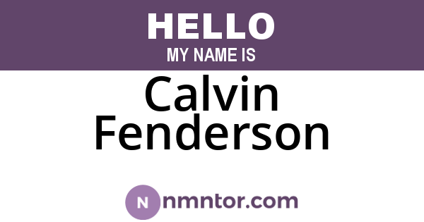Calvin Fenderson