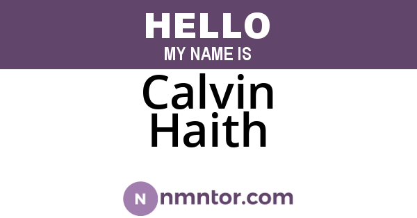 Calvin Haith