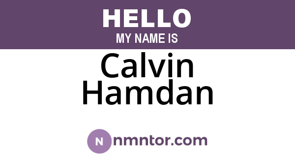 Calvin Hamdan