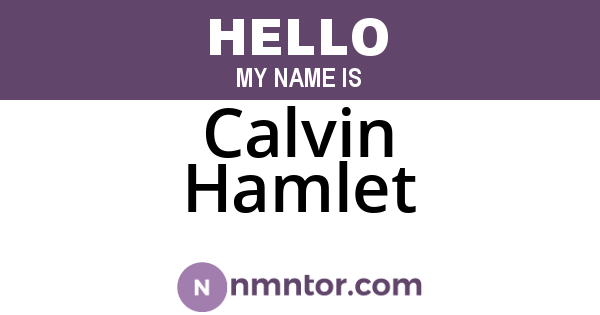 Calvin Hamlet
