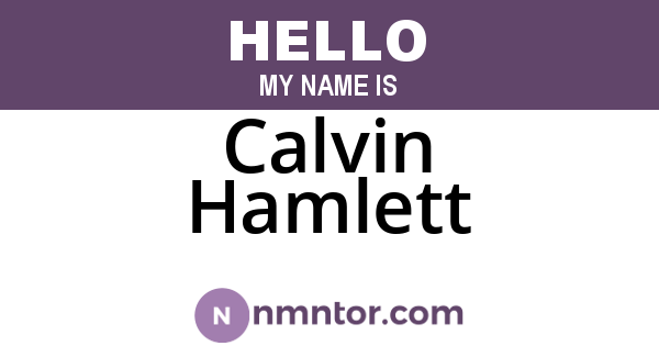Calvin Hamlett