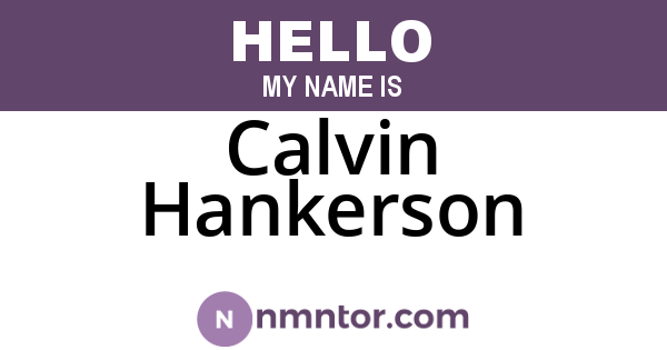Calvin Hankerson