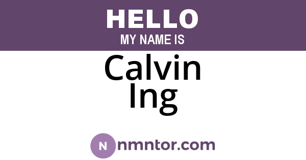 Calvin Ing