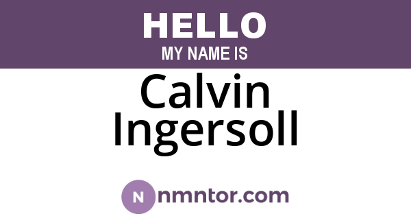 Calvin Ingersoll