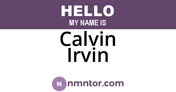 Calvin Irvin