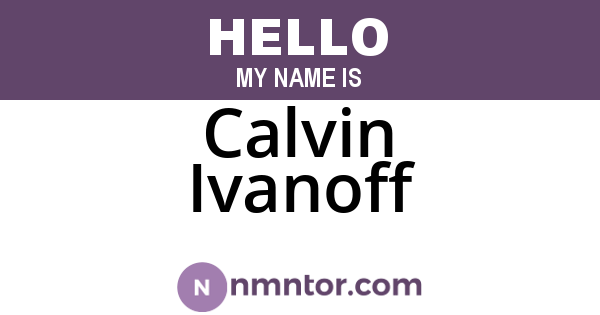 Calvin Ivanoff