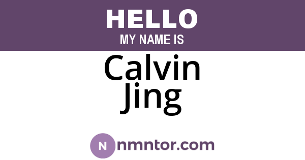 Calvin Jing
