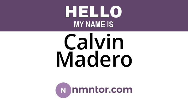 Calvin Madero