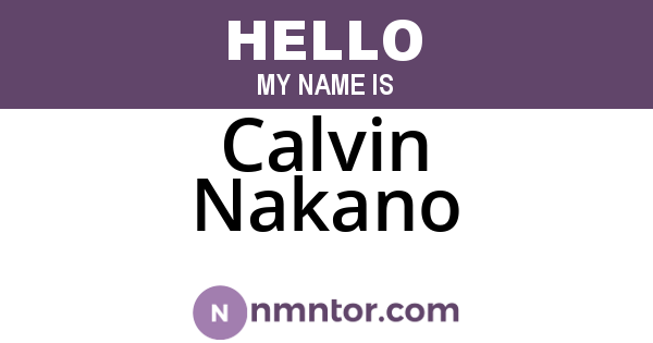 Calvin Nakano