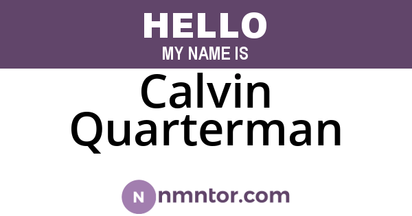 Calvin Quarterman