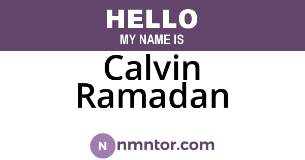 Calvin Ramadan