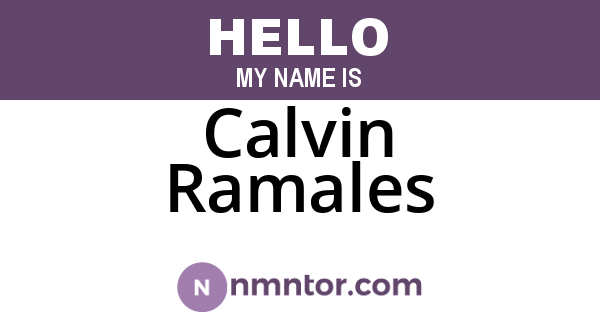 Calvin Ramales